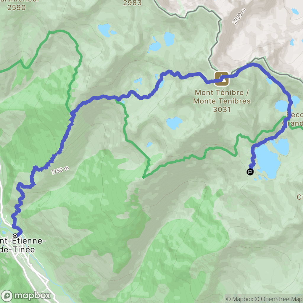 Saint-Étienne-de-Tinée : carte du parcours de randonnée - France