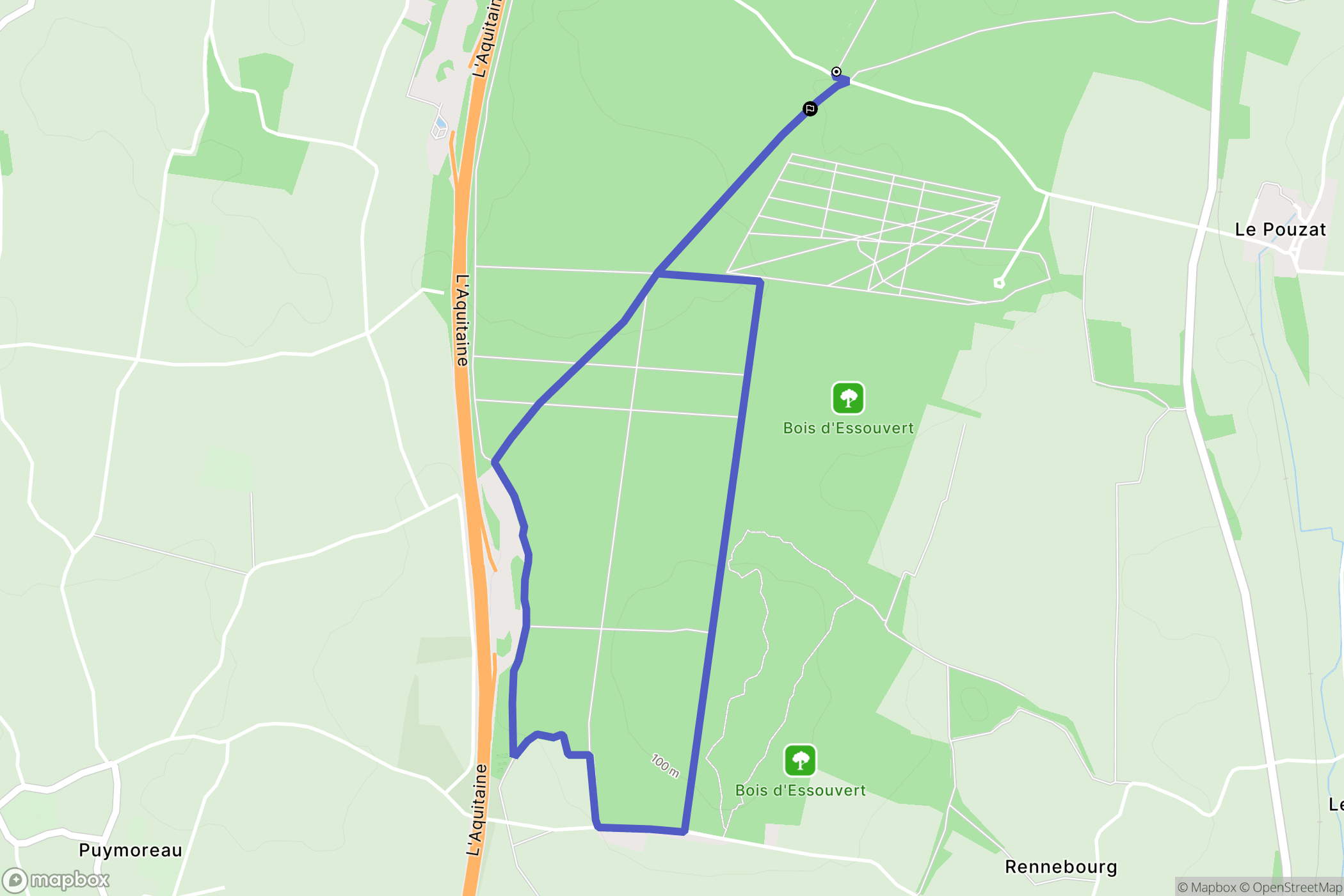 Essouvert : carte du parcours de randonnée - France
