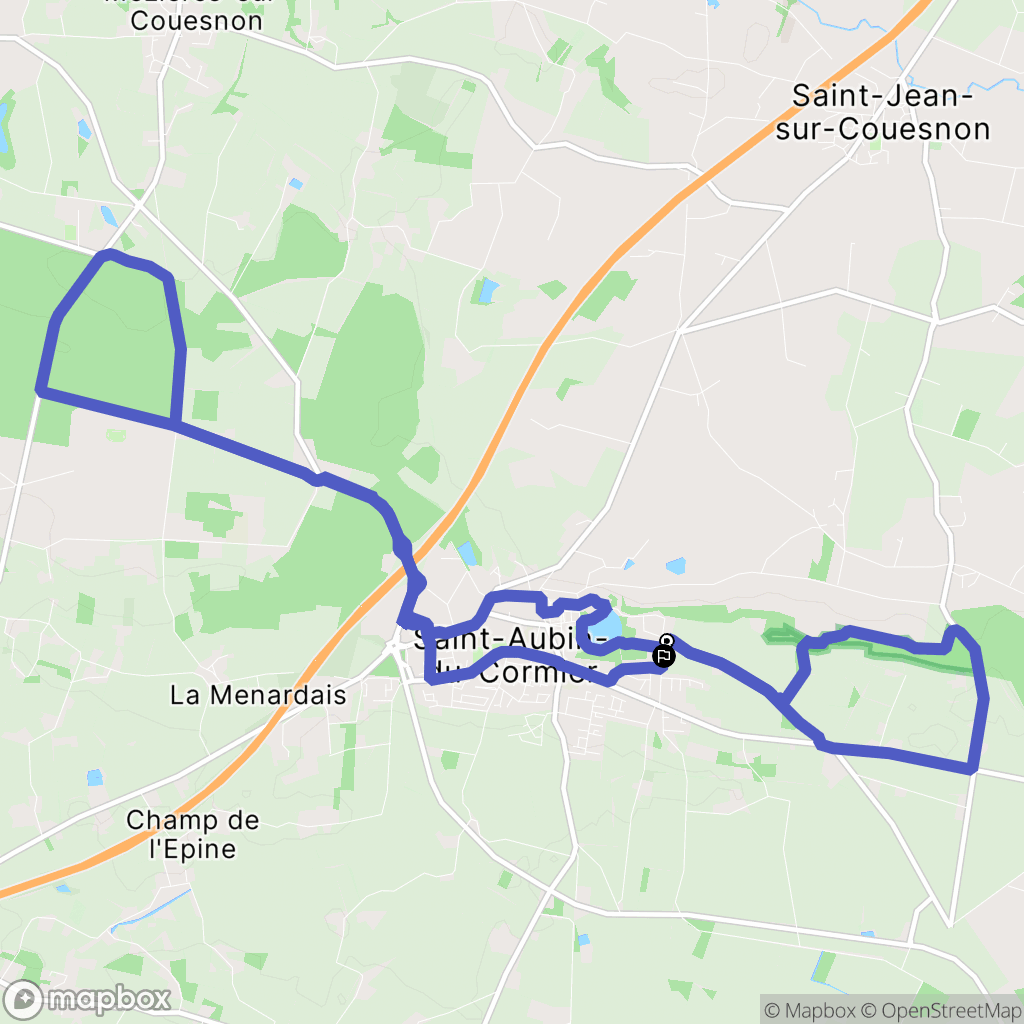 Saint-Aubin-du-Cormier : carte du parcours de randonnée - France