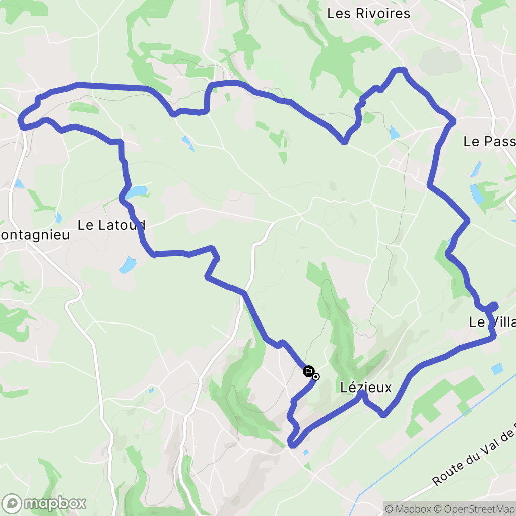 Chélieu : carte du parcours de randonnée - France
