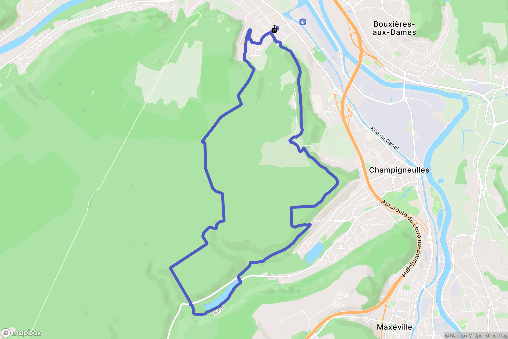 Frouard : carte du parcours de randonnée - France