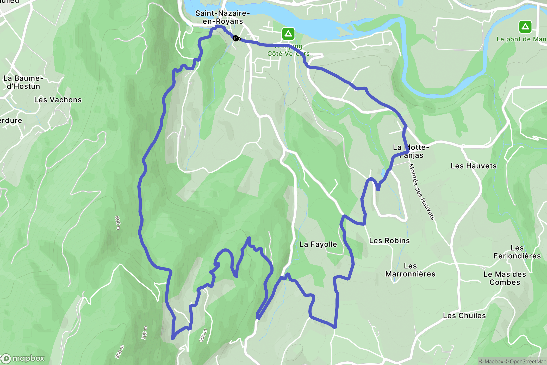 Saint-Nazaire-en-Royans : carte du parcours de randonnée - France
