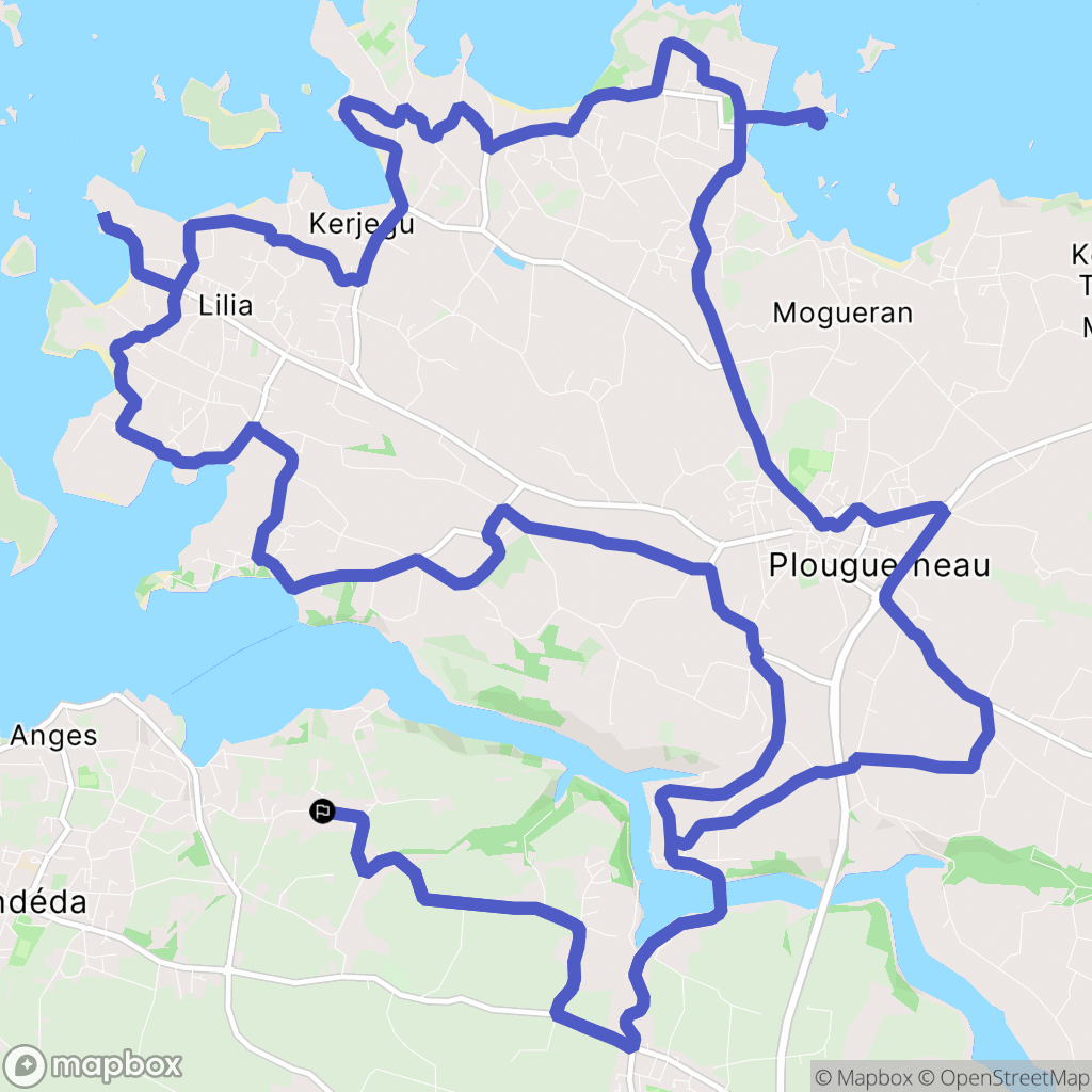 Landéda : carte du parcours de randonnée - France