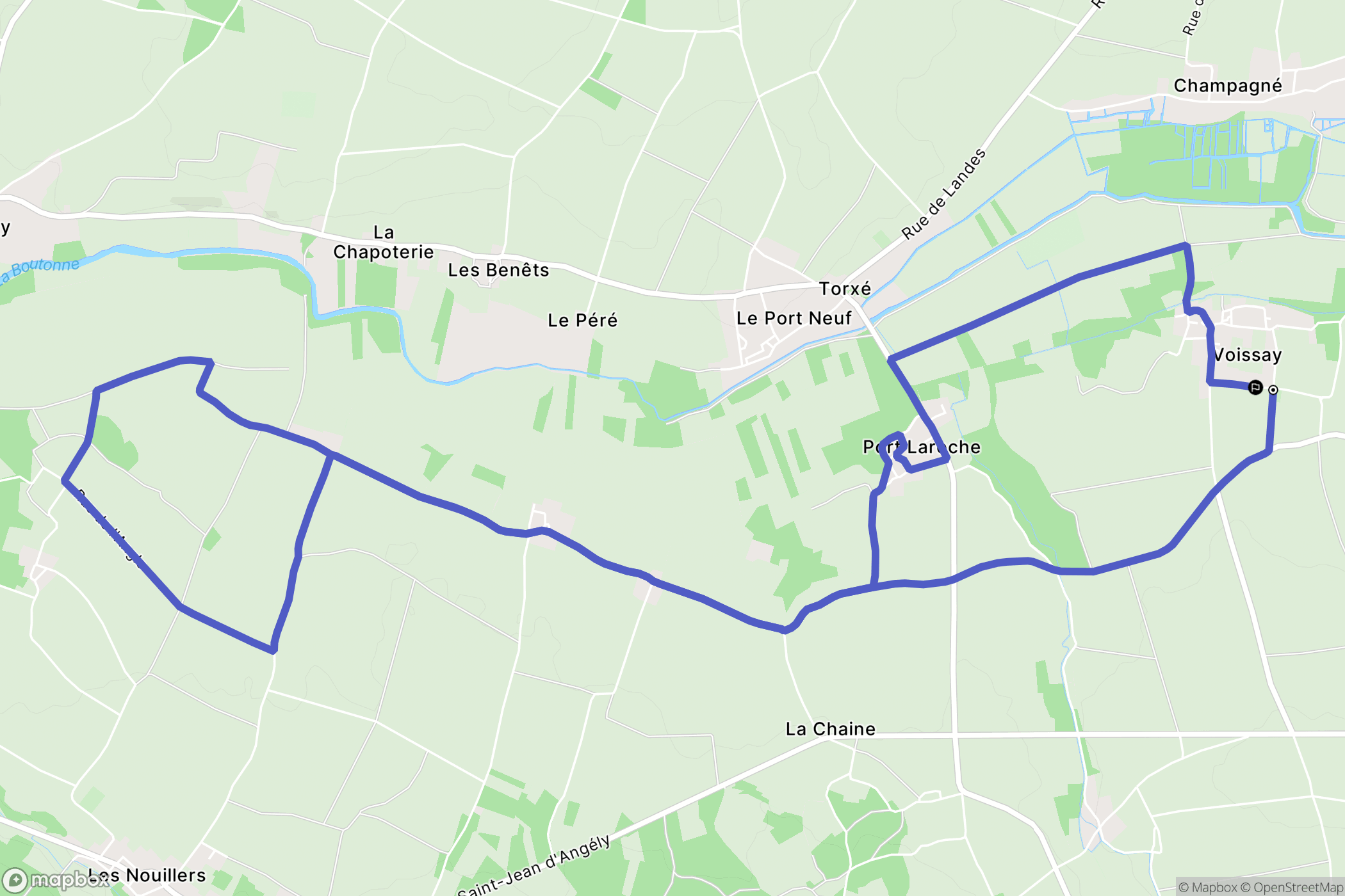 Voissay : carte du parcours de randonnée - France
