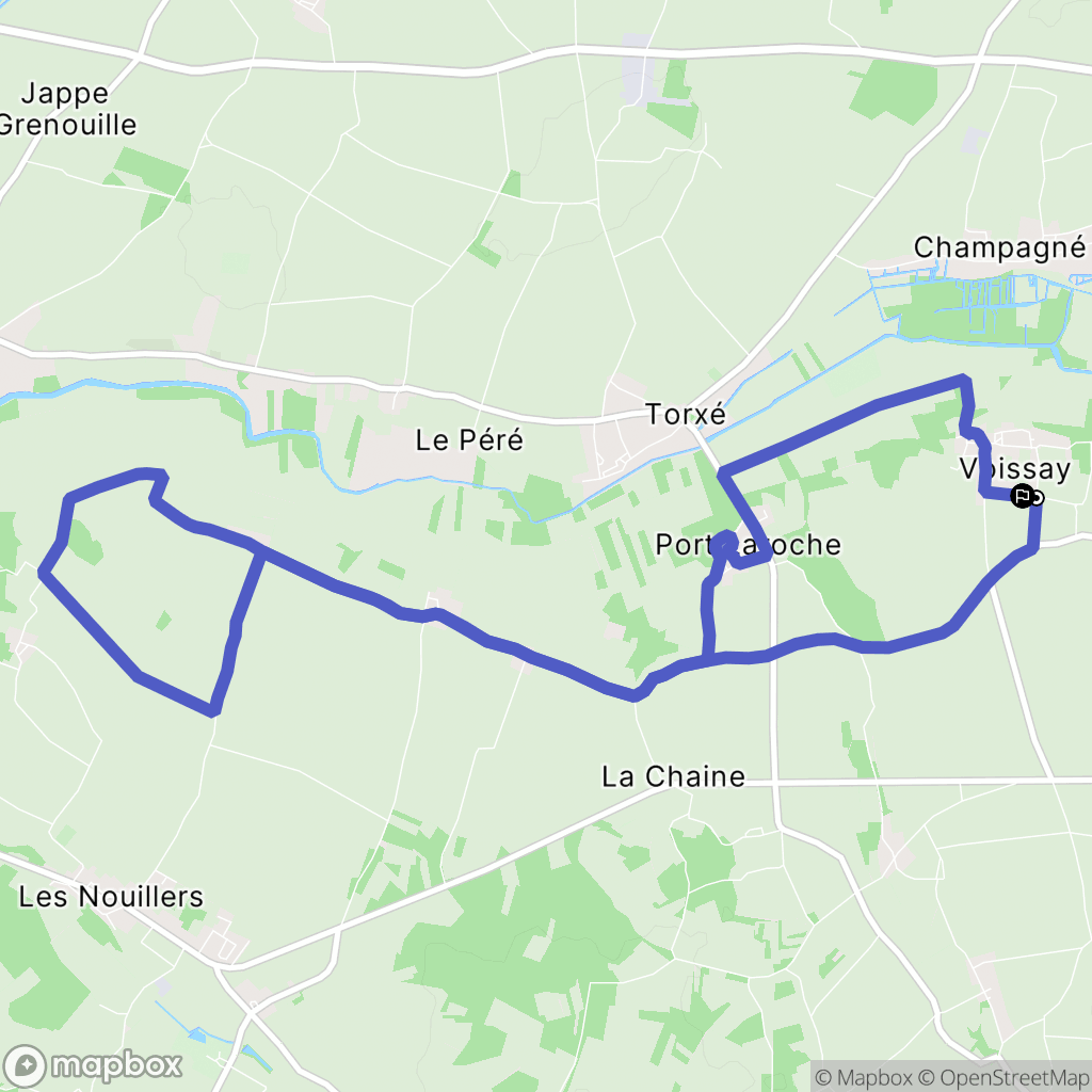 Voissay : carte du parcours de randonnée - France