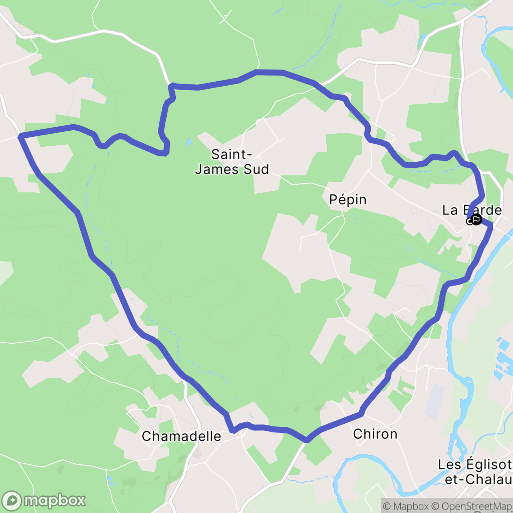 La Barde : carte du parcours de randonnée - France