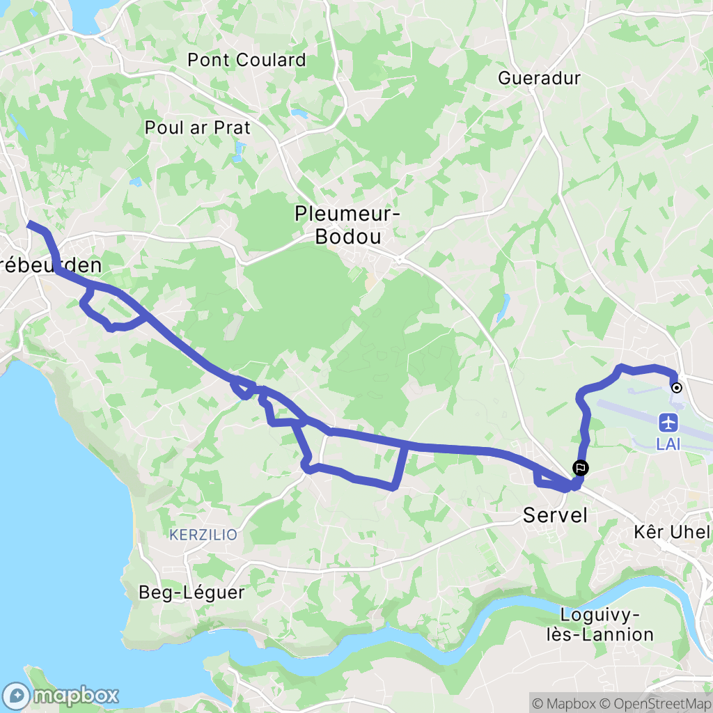 Lannion : carte du parcours de randonnée - France