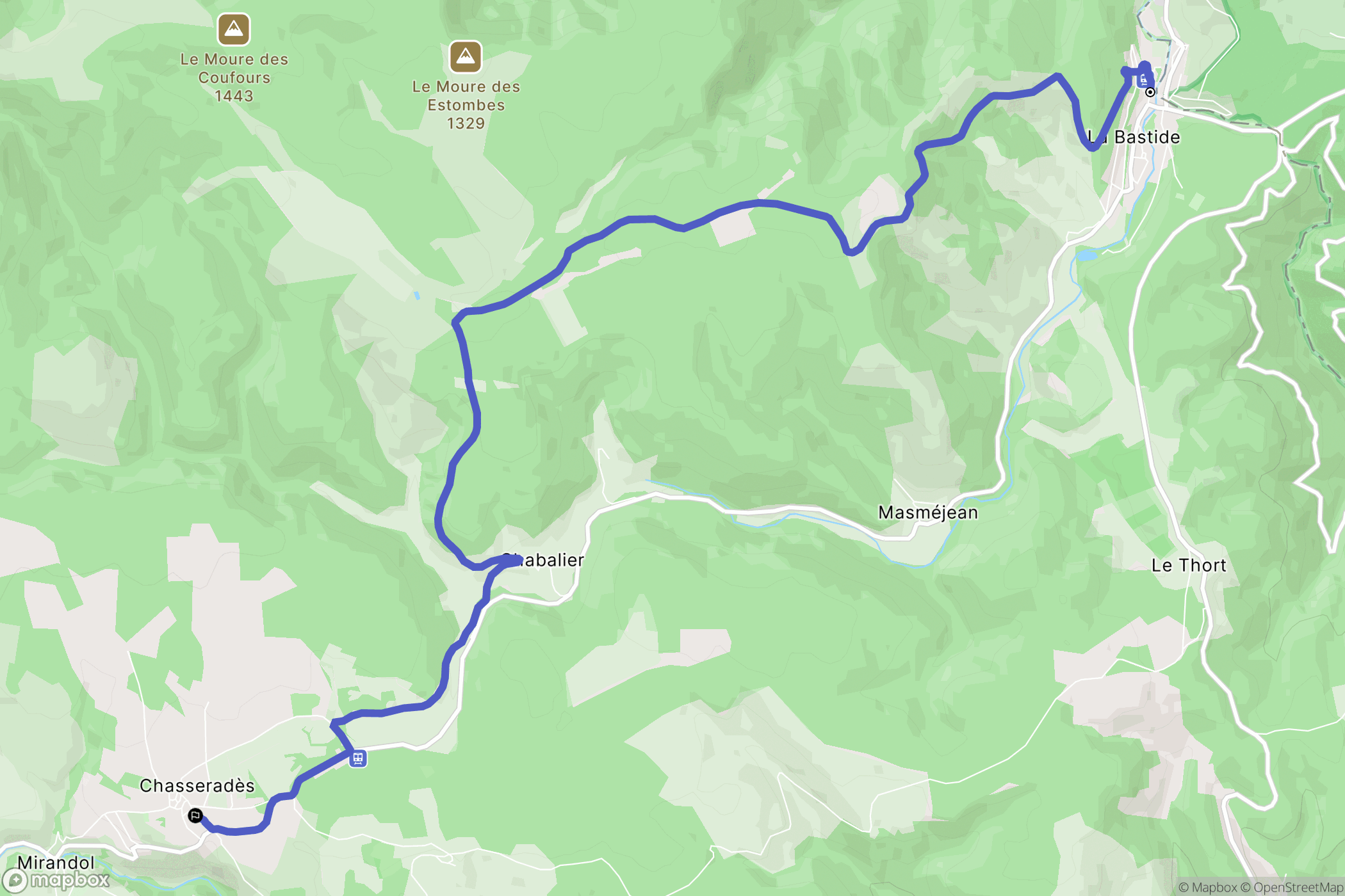 La Bastide-Puylaurent : carte du parcours de randonnée - France