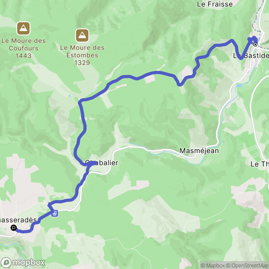 La Bastide-Puylaurent : carte du parcours de randonnée - France
