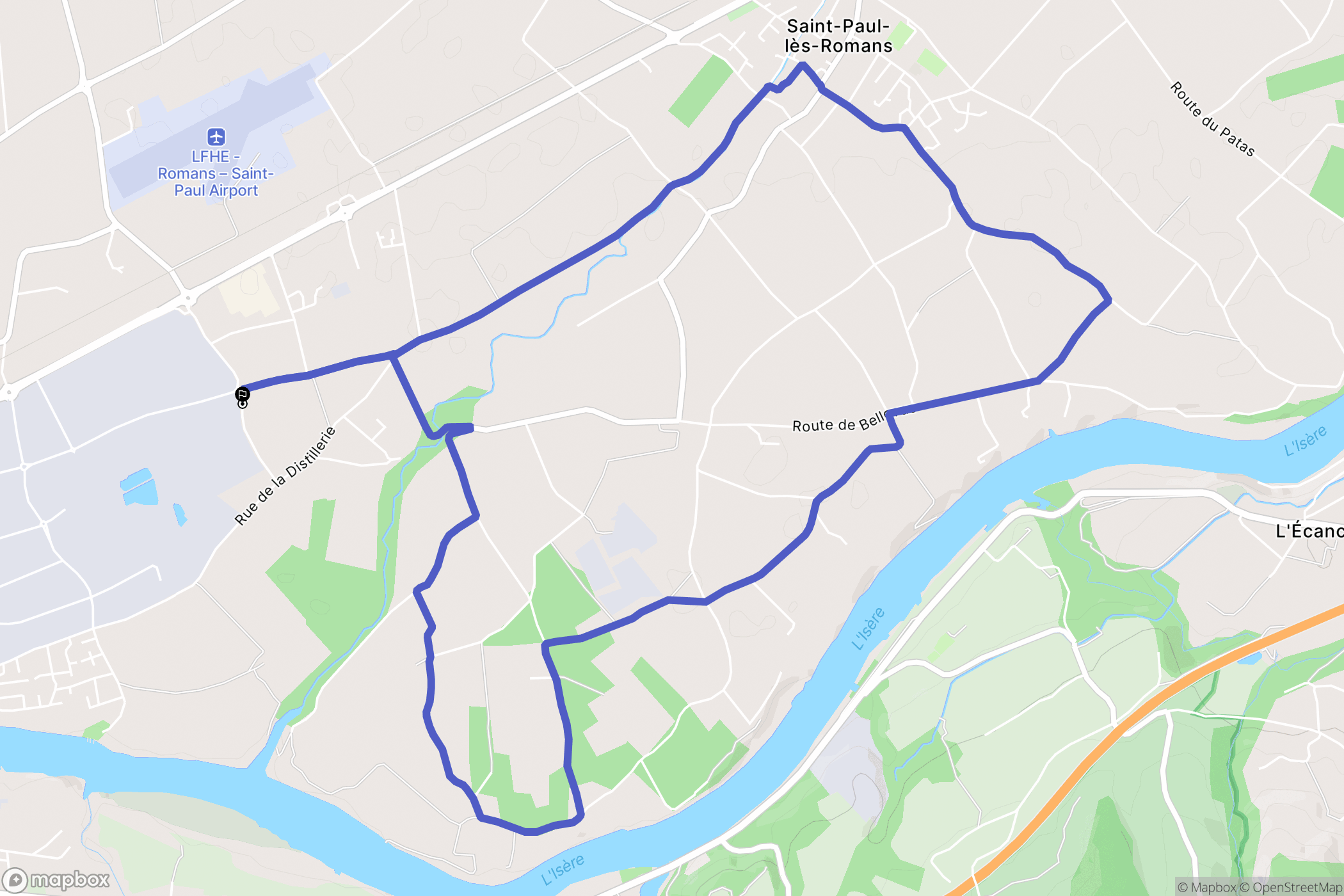 Saint-Paul-lès-Romans : carte du parcours de randonnée - France