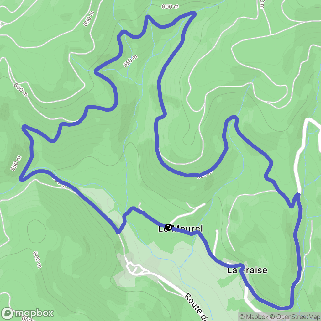 Ferrières-Poussarou : carte du parcours de randonnée - France