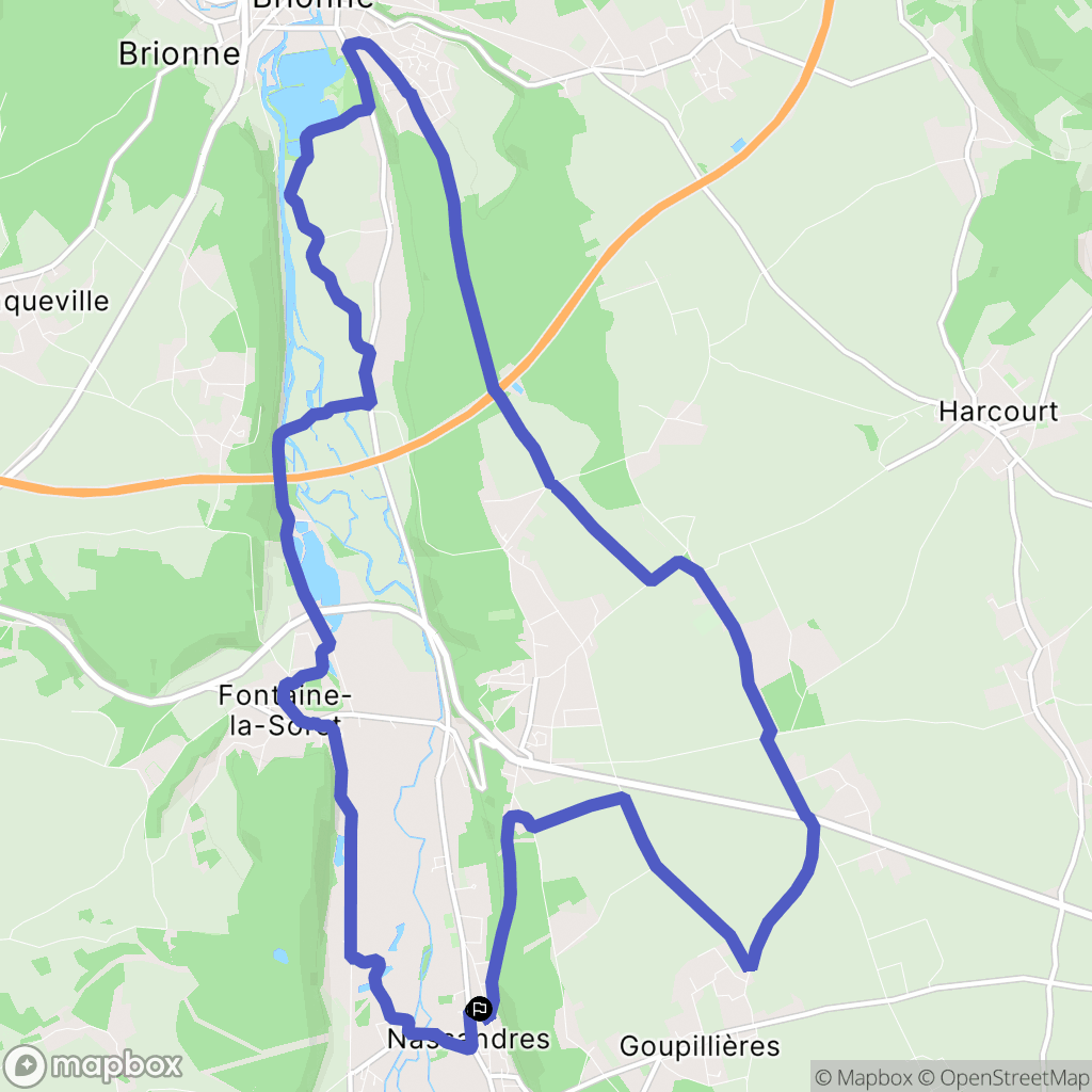 Nassandres sur Risle : carte du parcours de randonnée - France