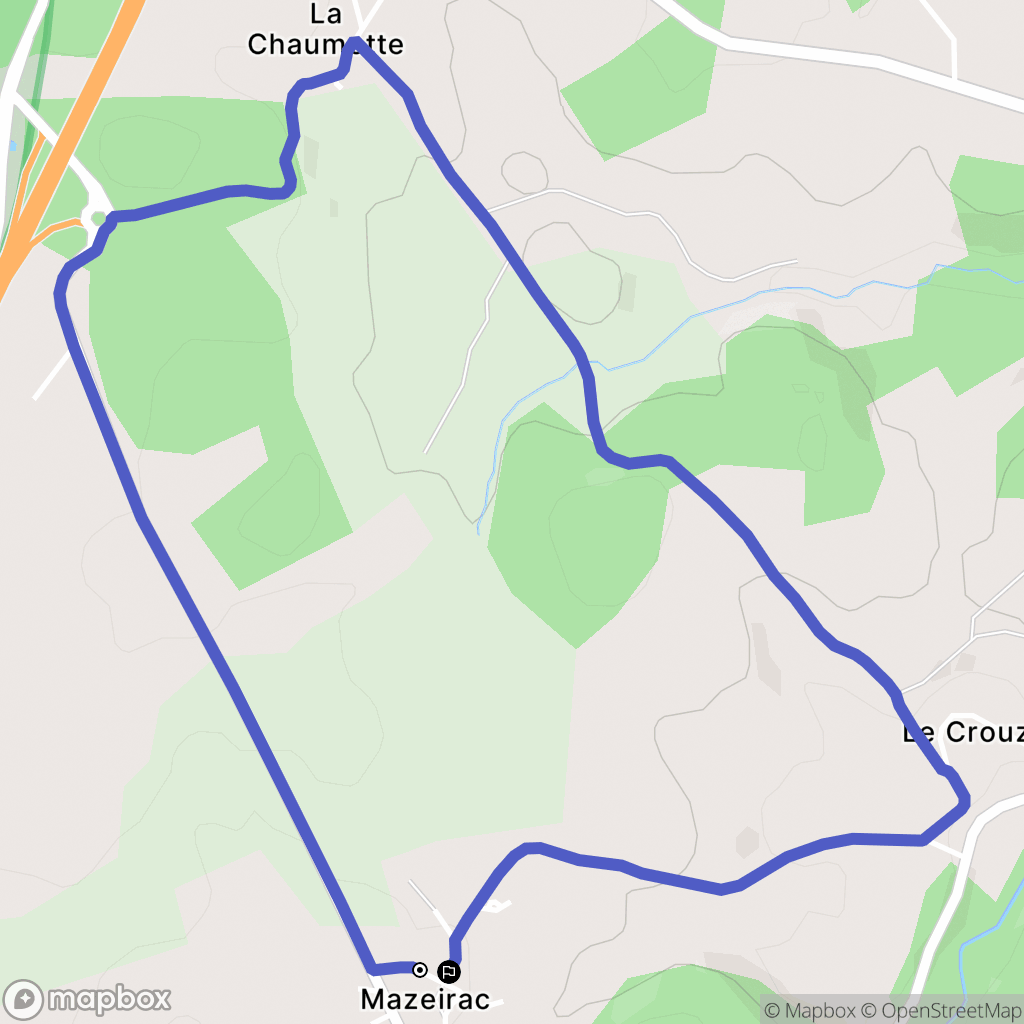 Rimeize : carte du parcours de randonnée - France