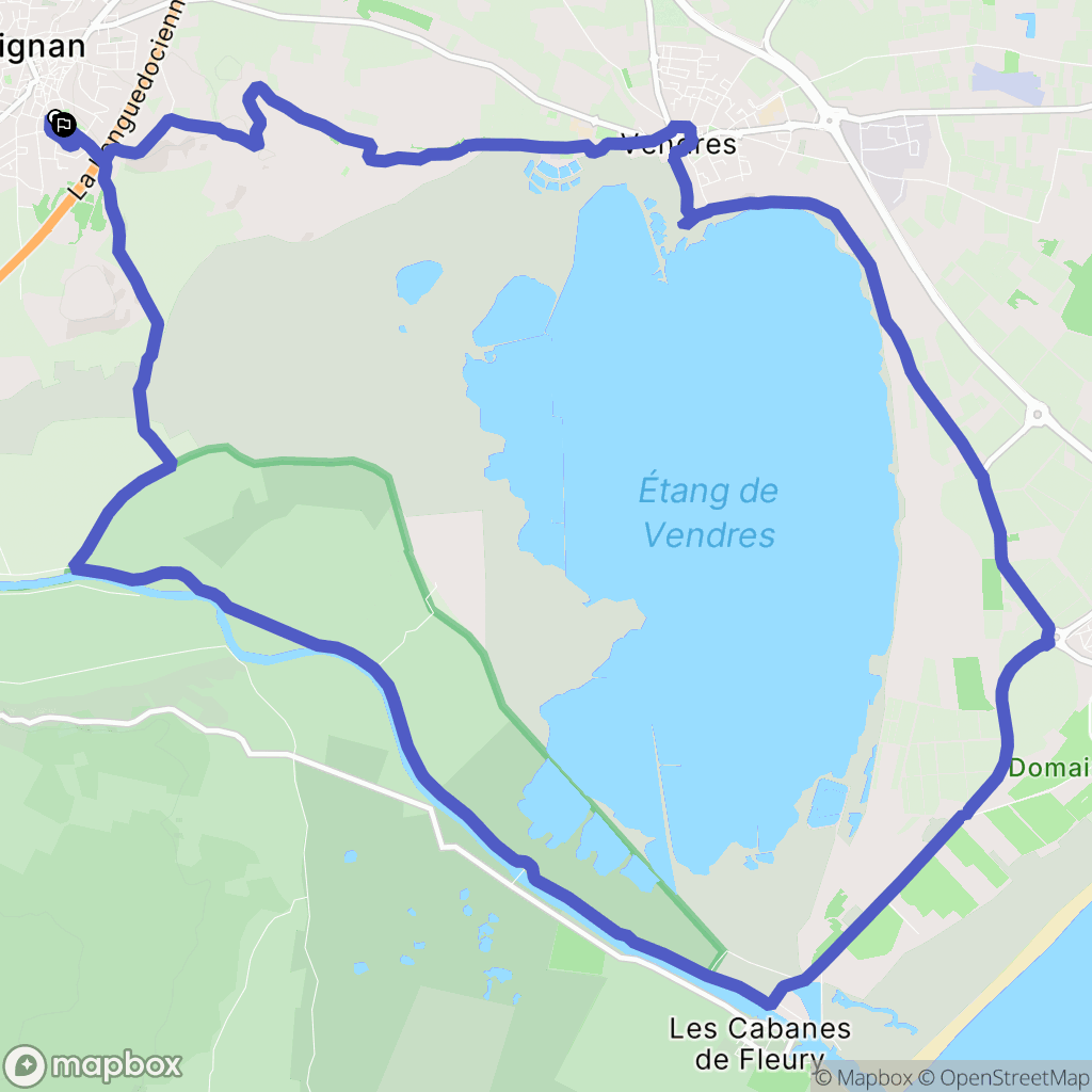 Lespignan : carte du parcours de randonnée - France