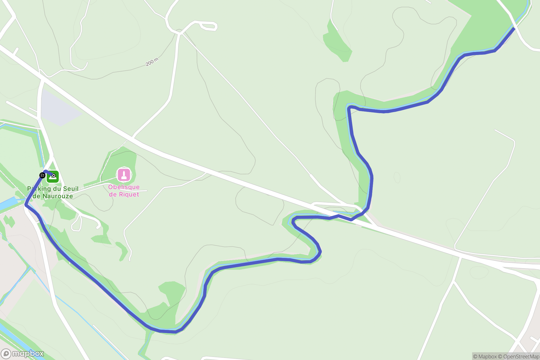 Montferrand : carte du parcours de randonnée - France