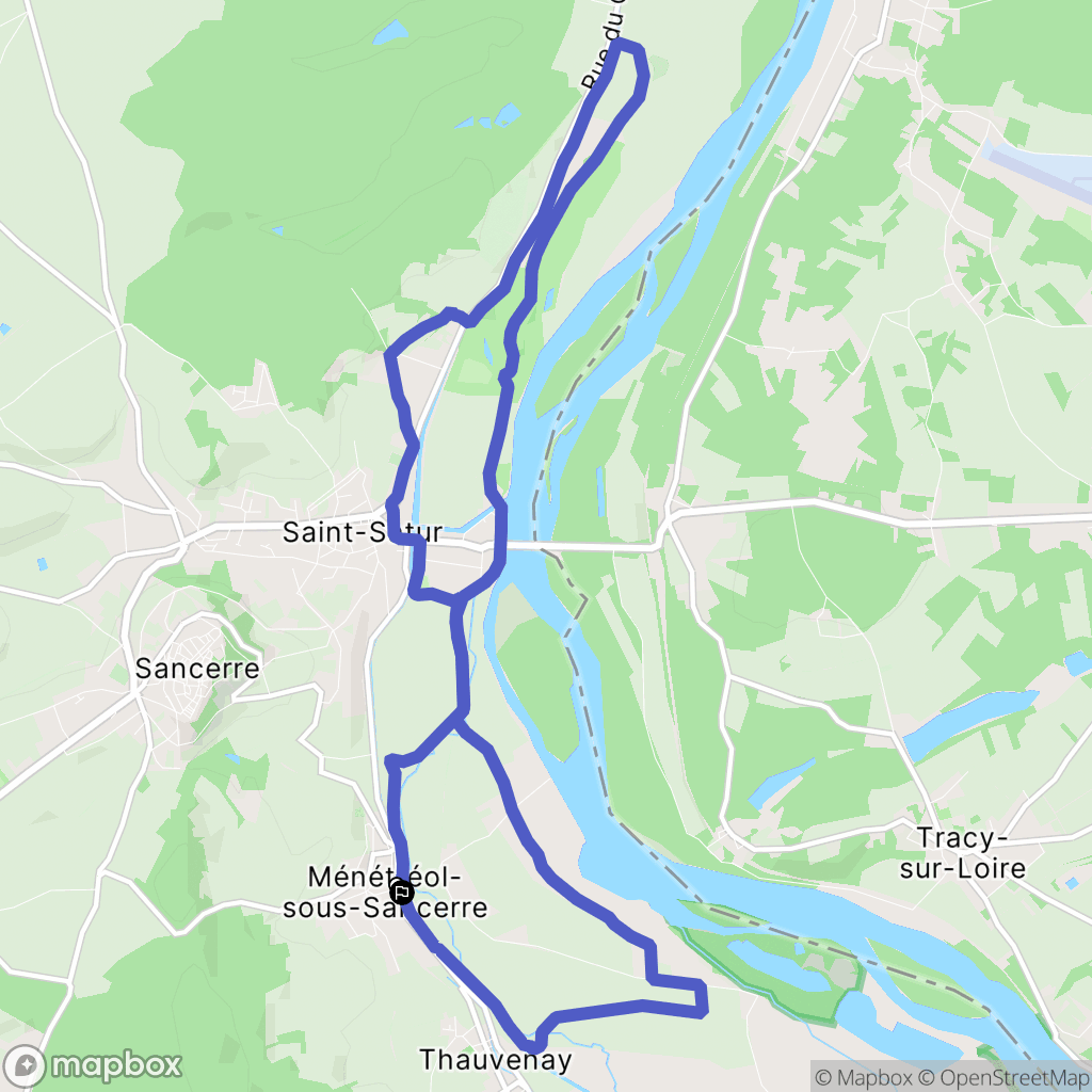 Ménétréol-sous-Sancerre : carte du parcours de randonnée - France