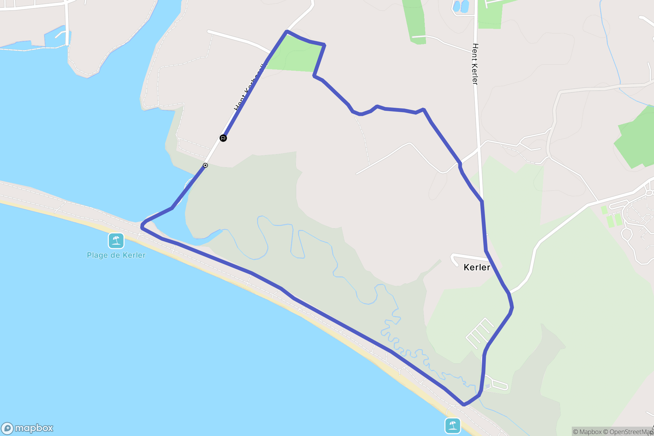 Fouesnant : carte du parcours de randonnée - France
