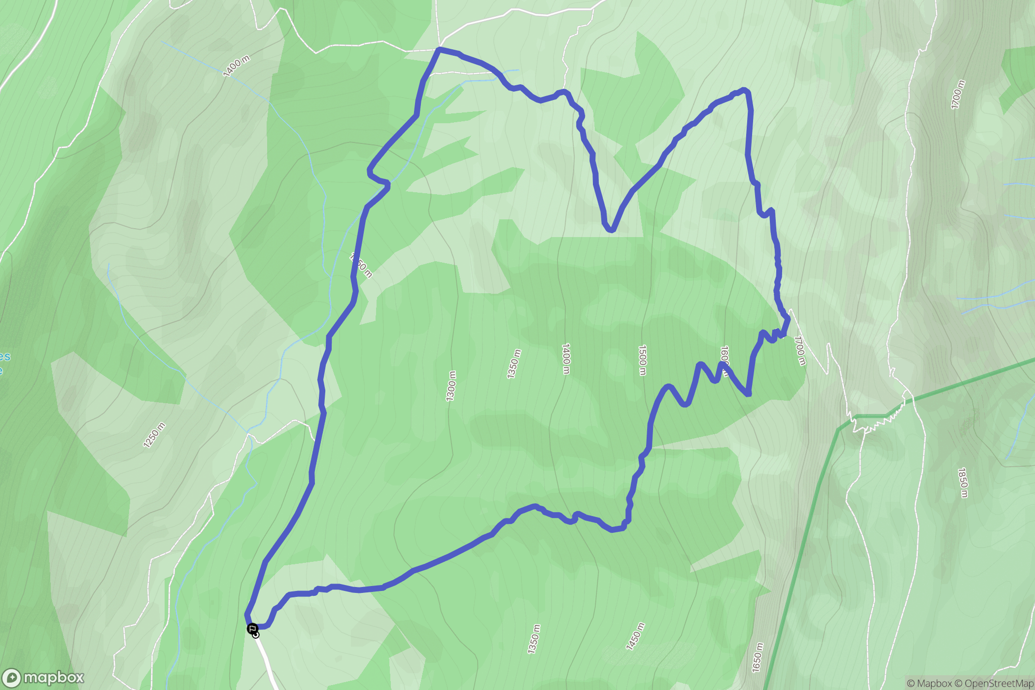 Doucy-en-Bauges : carte du parcours de randonnée - France