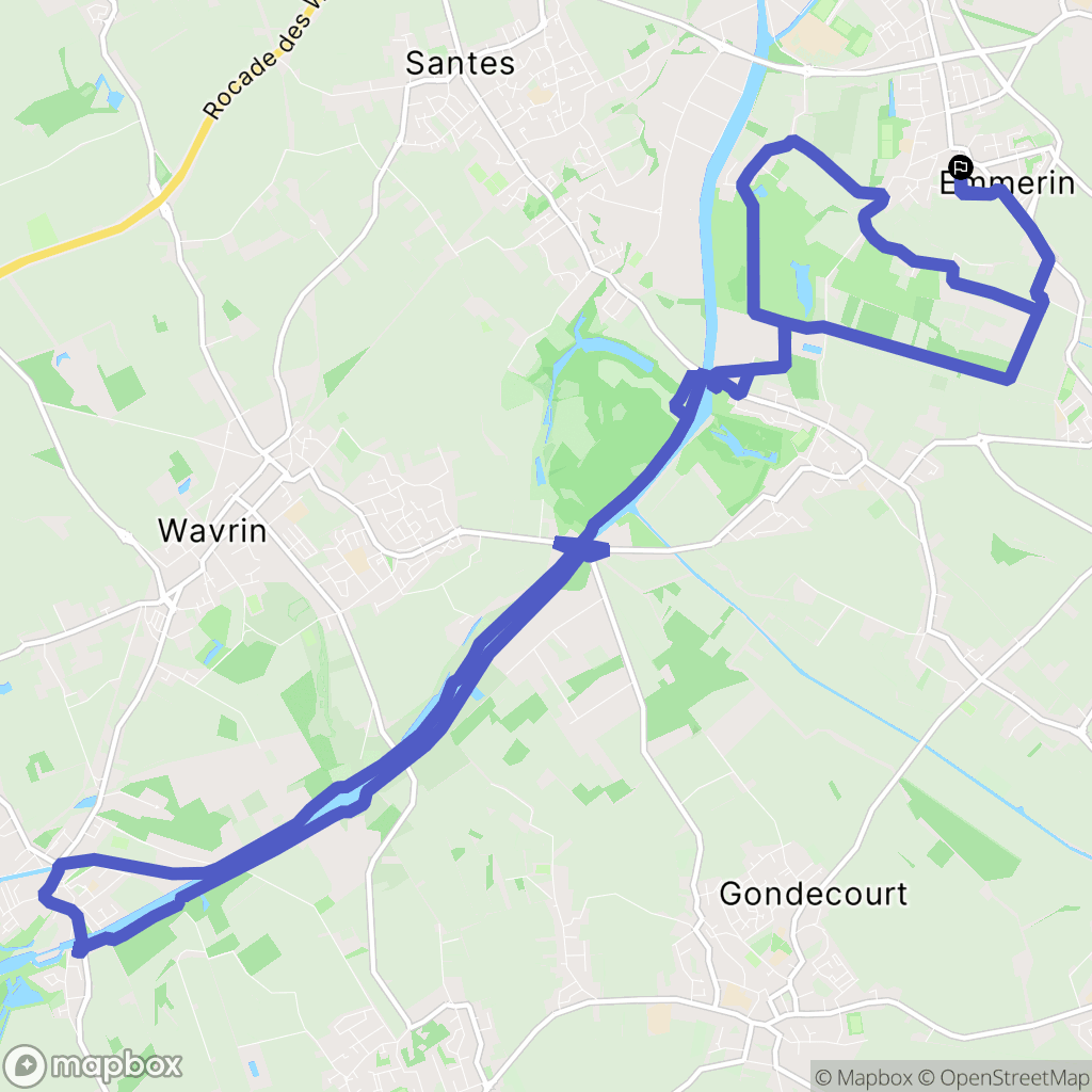 Emmerin : carte du parcours de randonnée - France