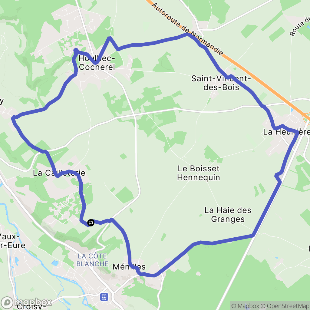 Houlbec-Cocherel : carte du parcours de randonnée - France