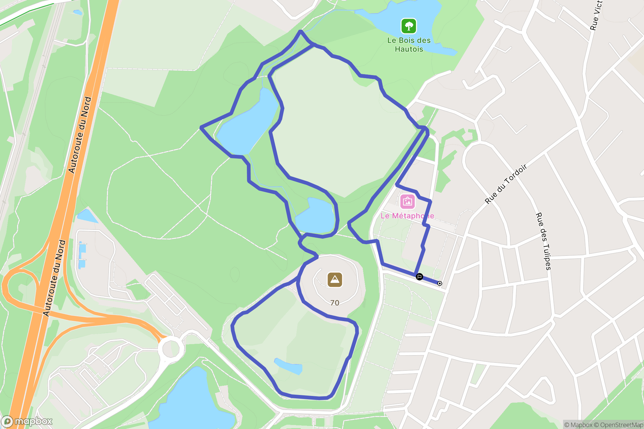 Oignies : carte du parcours de randonnée - France