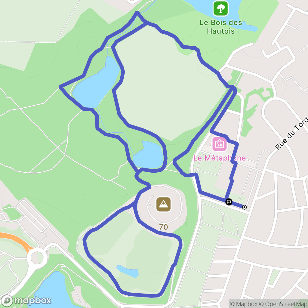 Oignies : carte du parcours de randonnée - France