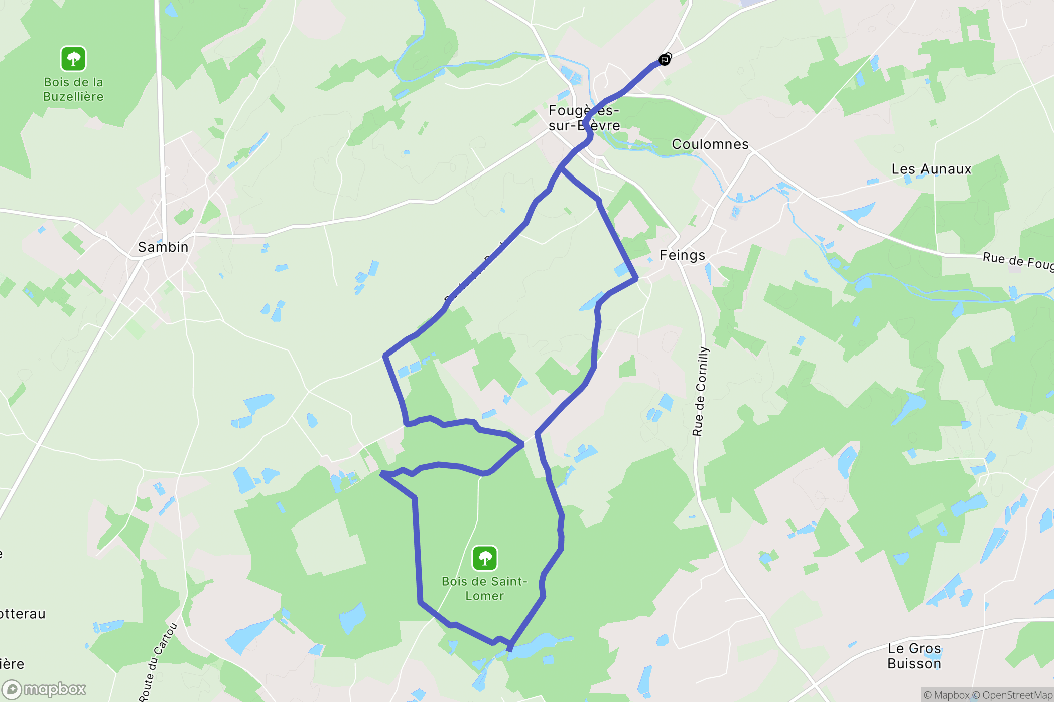 Le Controis-en-Sologne : carte du parcours de randonnée - France