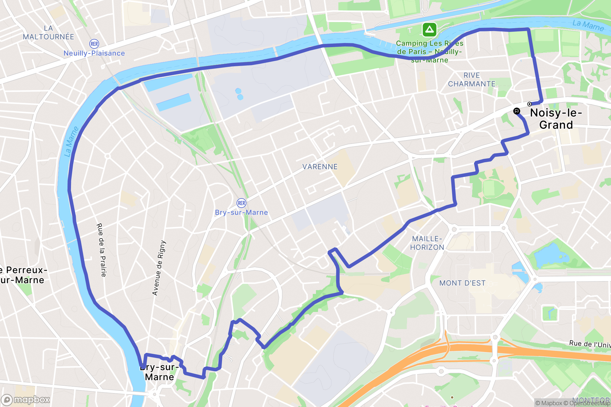Noisy-le-Grand : carte du parcours de randonnée - France