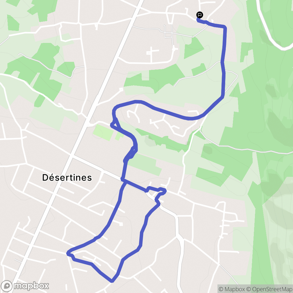 Desertines : carte du parcours de randonnée - France