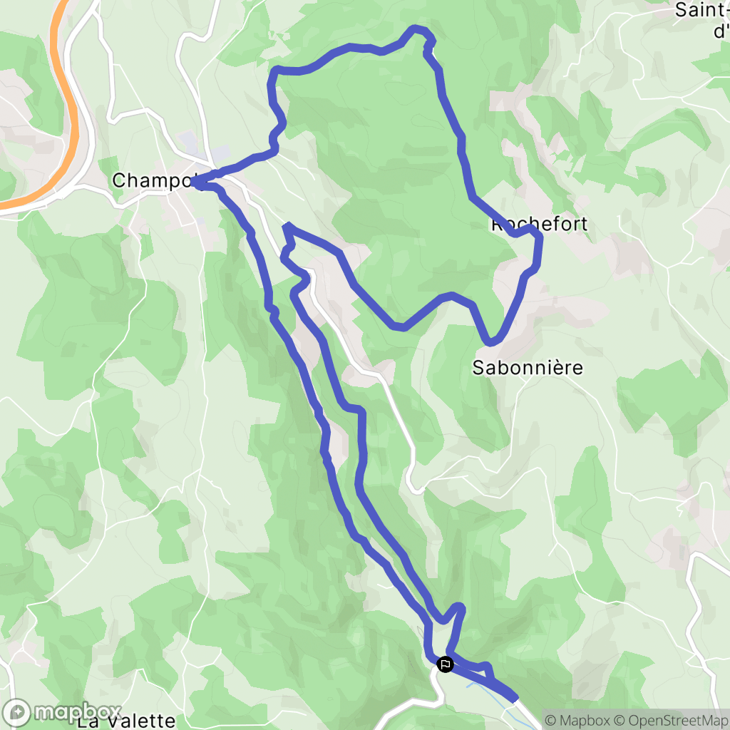 Champoly : carte du parcours de randonnée - France