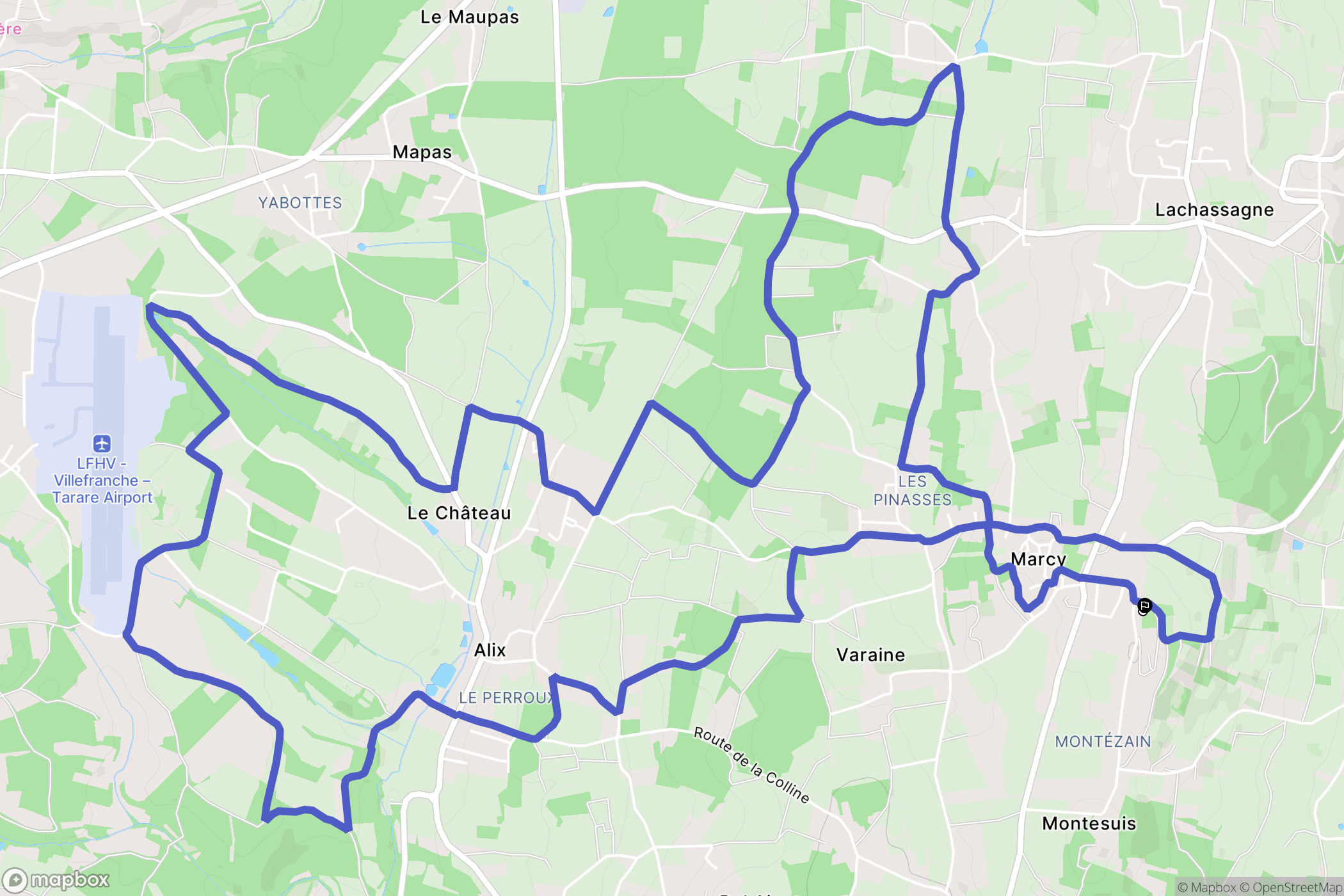 Marcy : carte du parcours de randonnée - France