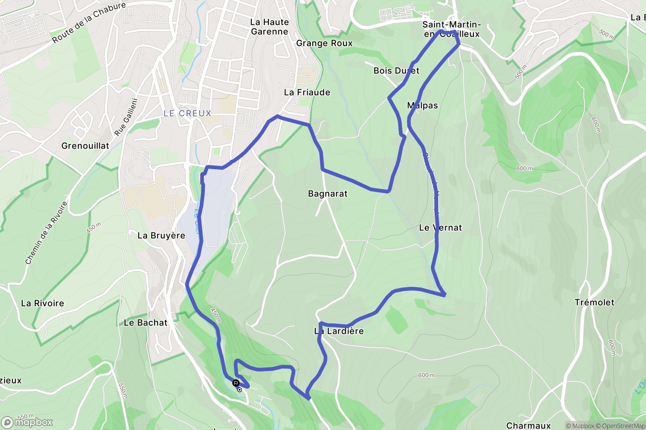 Saint-Chamond : carte du parcours de randonnée - France