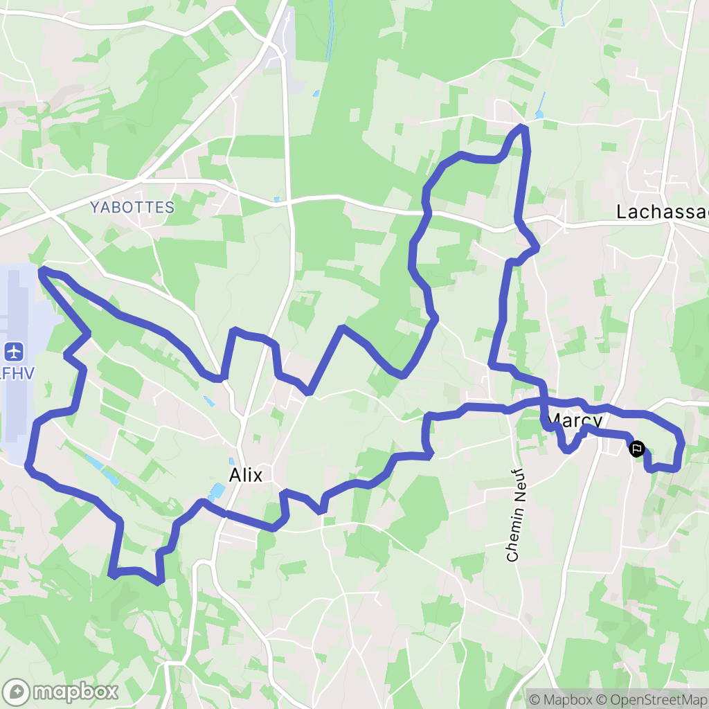 Marcy : carte du parcours de randonnée - France