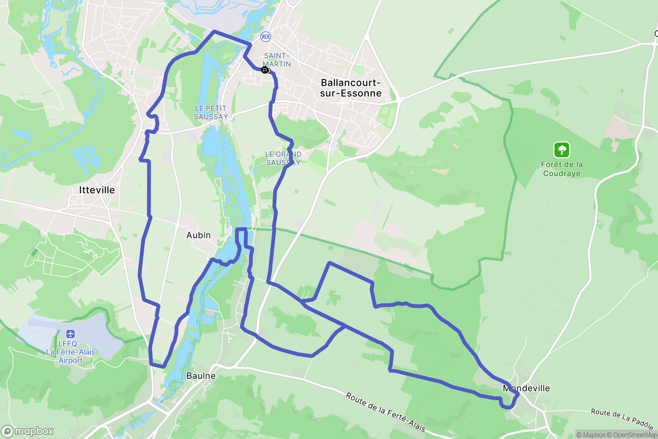 Ballancourt-sur-Essonne : carte du parcours de randonnée - France