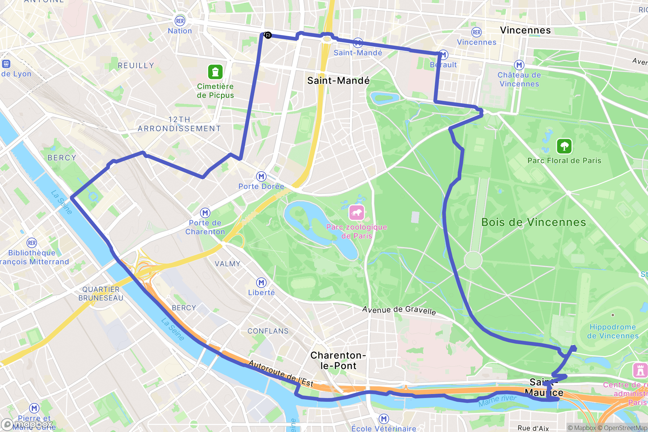Paris : carte du parcours de randonnée - France