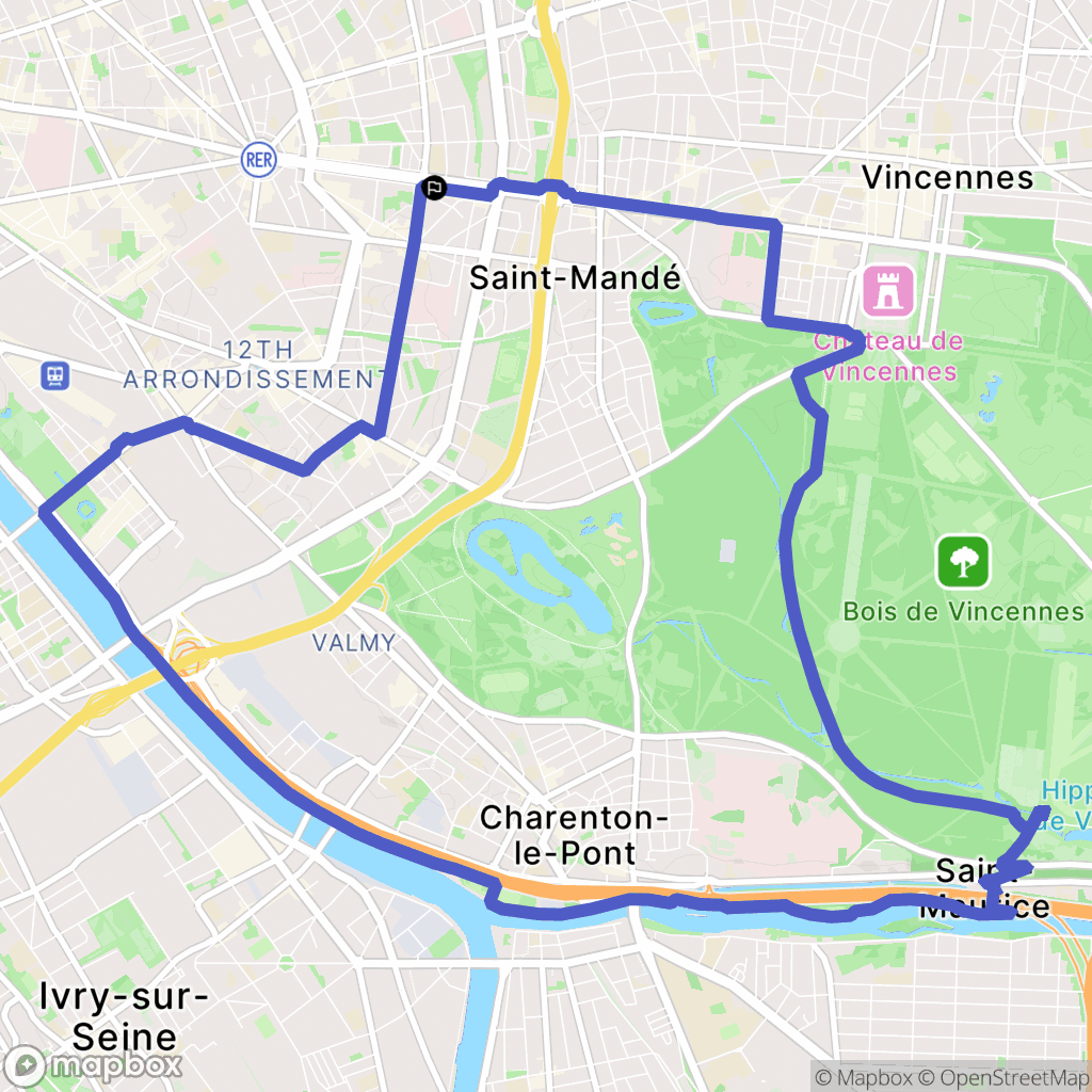 Paris : carte du parcours de randonnée - France