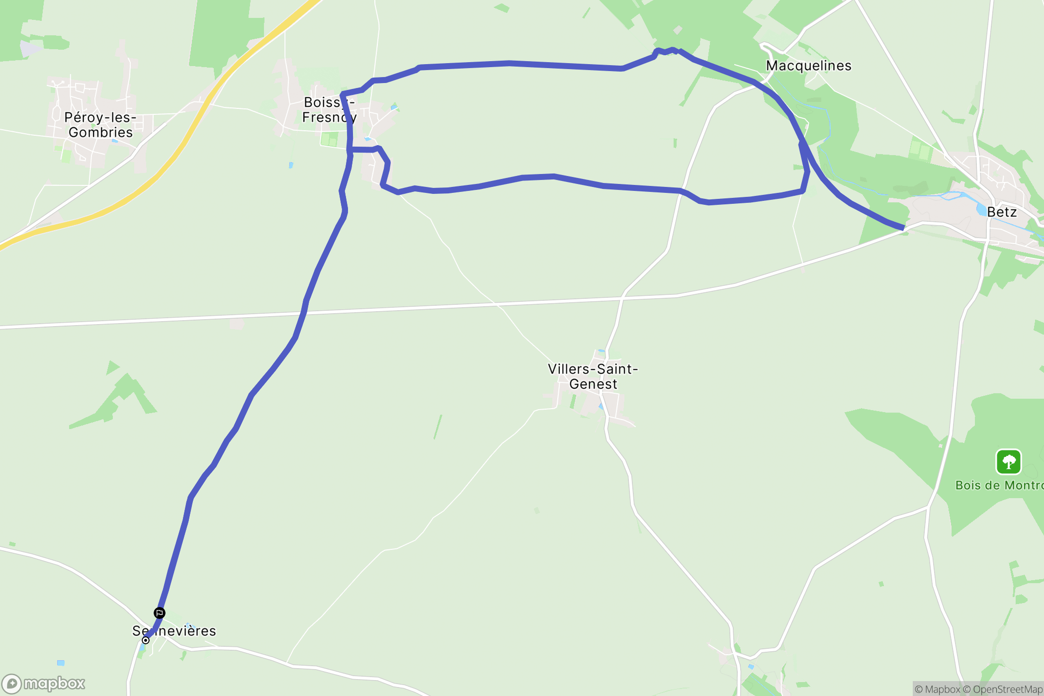 Chèvreville : carte du parcours de randonnée - France