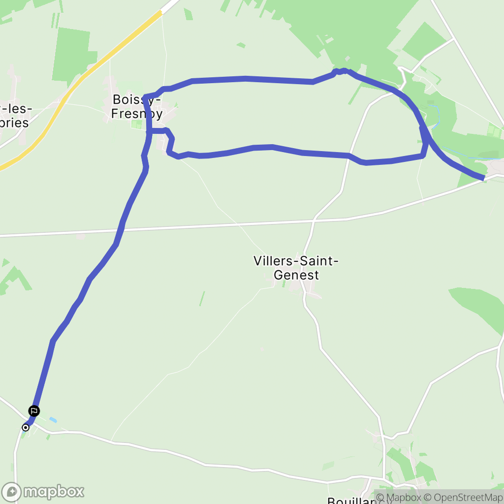 Chèvreville : carte du parcours de randonnée - France