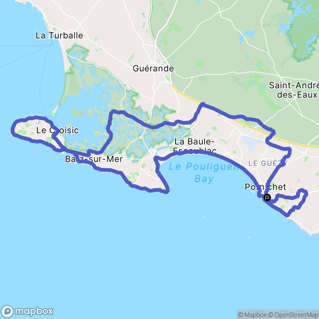 Pornichet : carte du parcours de randonnée - France