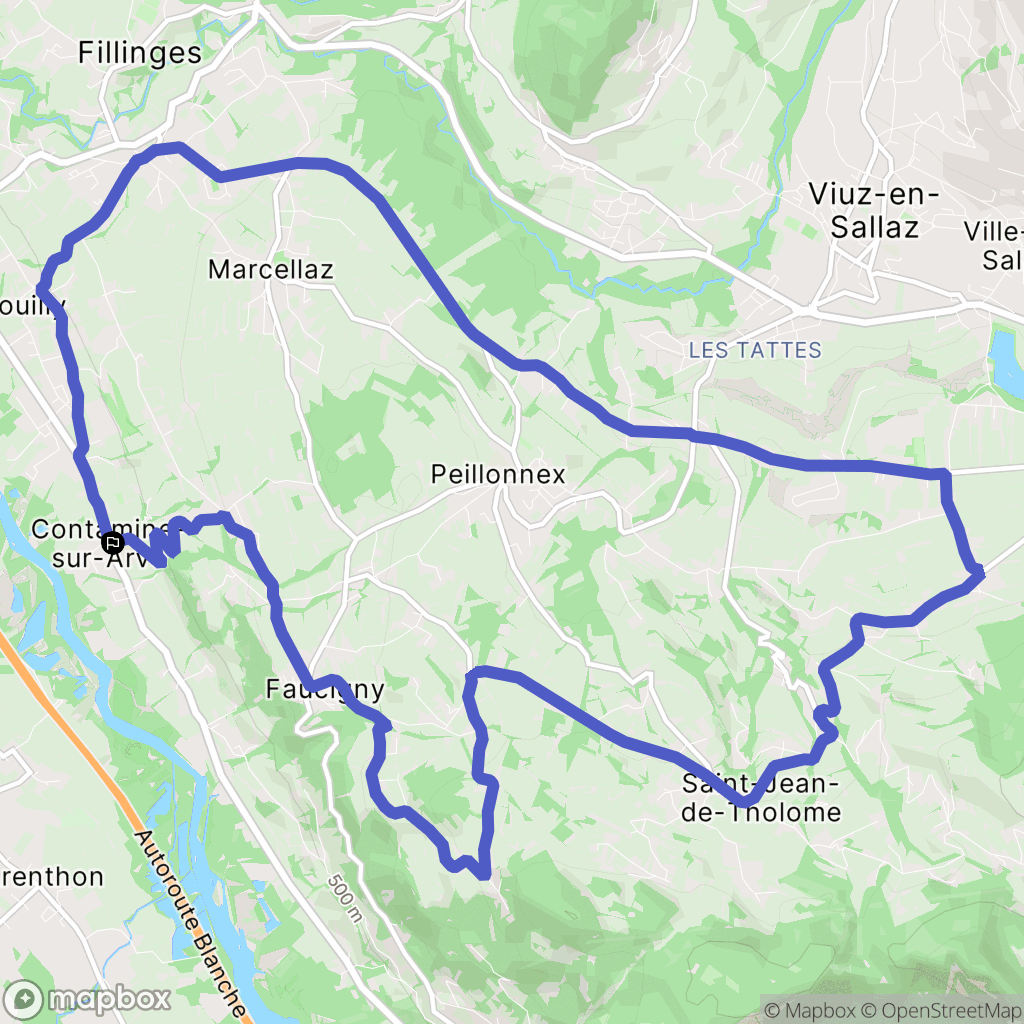 Contamine-sur-Arve : carte du parcours de randonnée - France