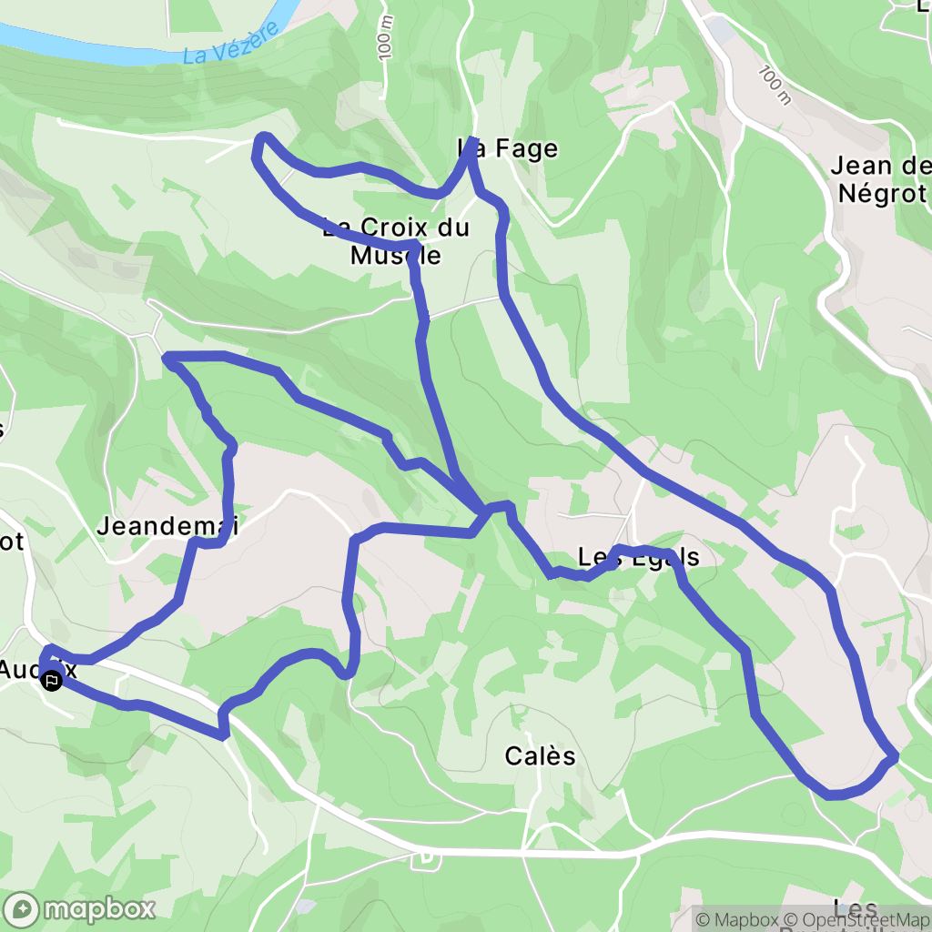 Audrix : carte du parcours de randonnée - France