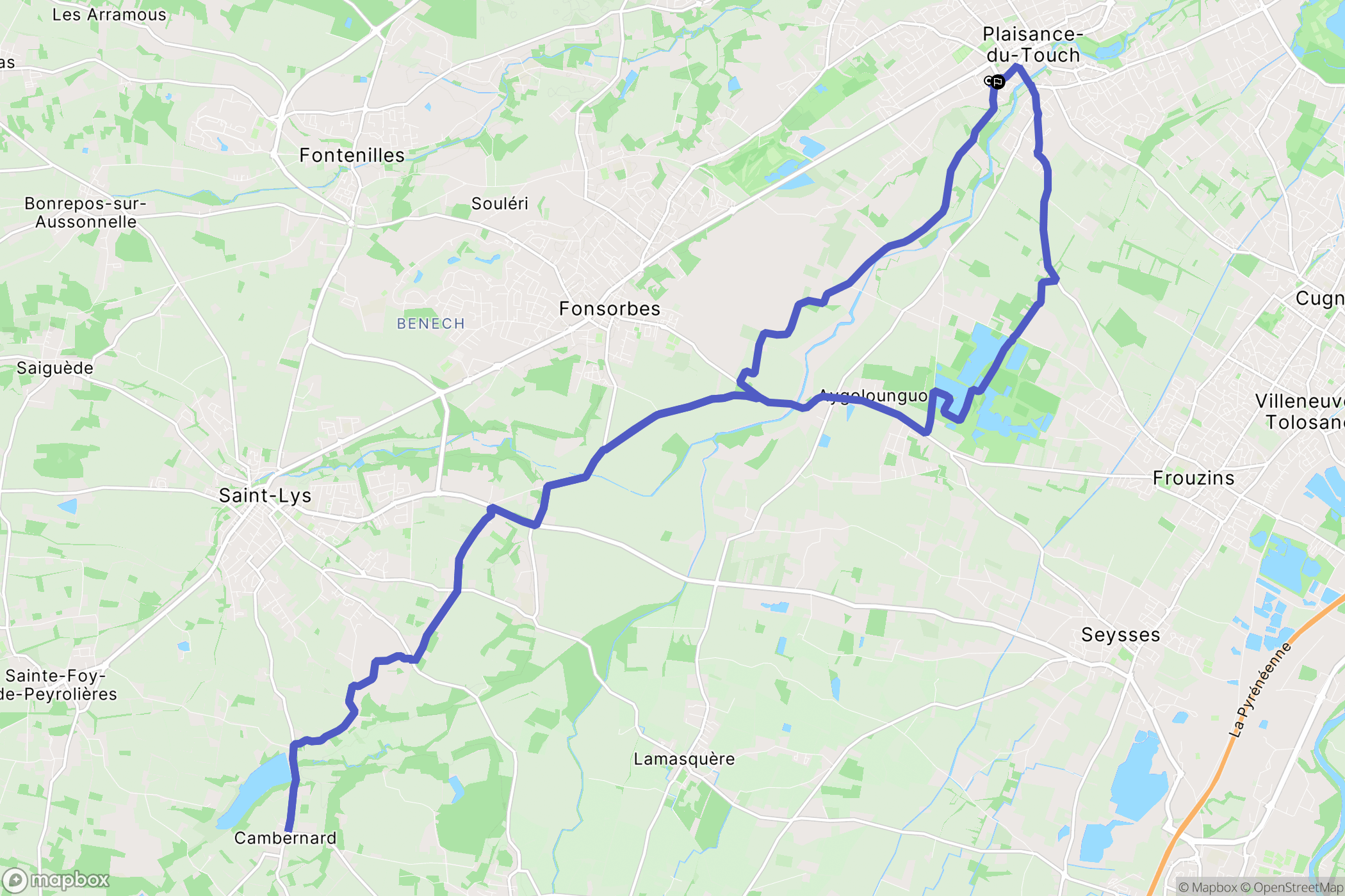 Plaisance-du-Touch : carte du parcours de randonnée - France