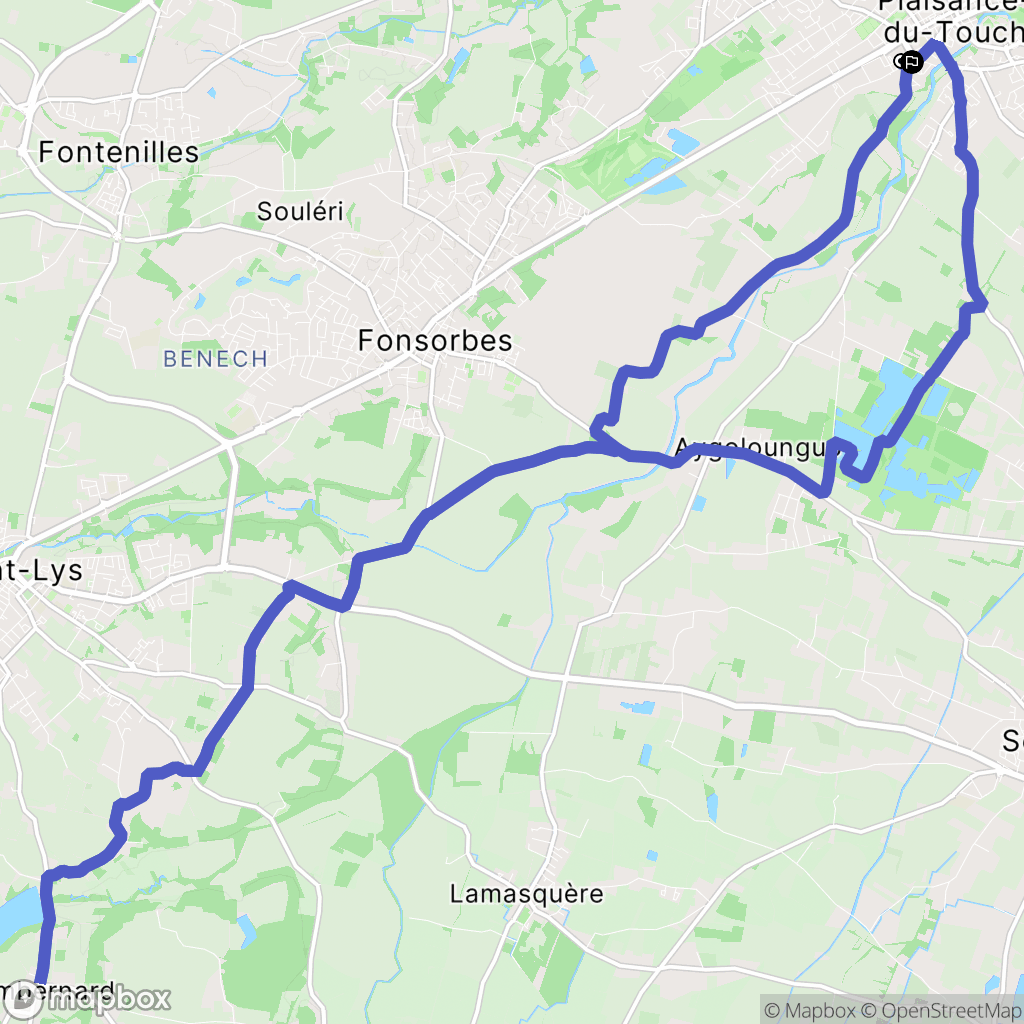Plaisance-du-Touch : carte du parcours de randonnée - France