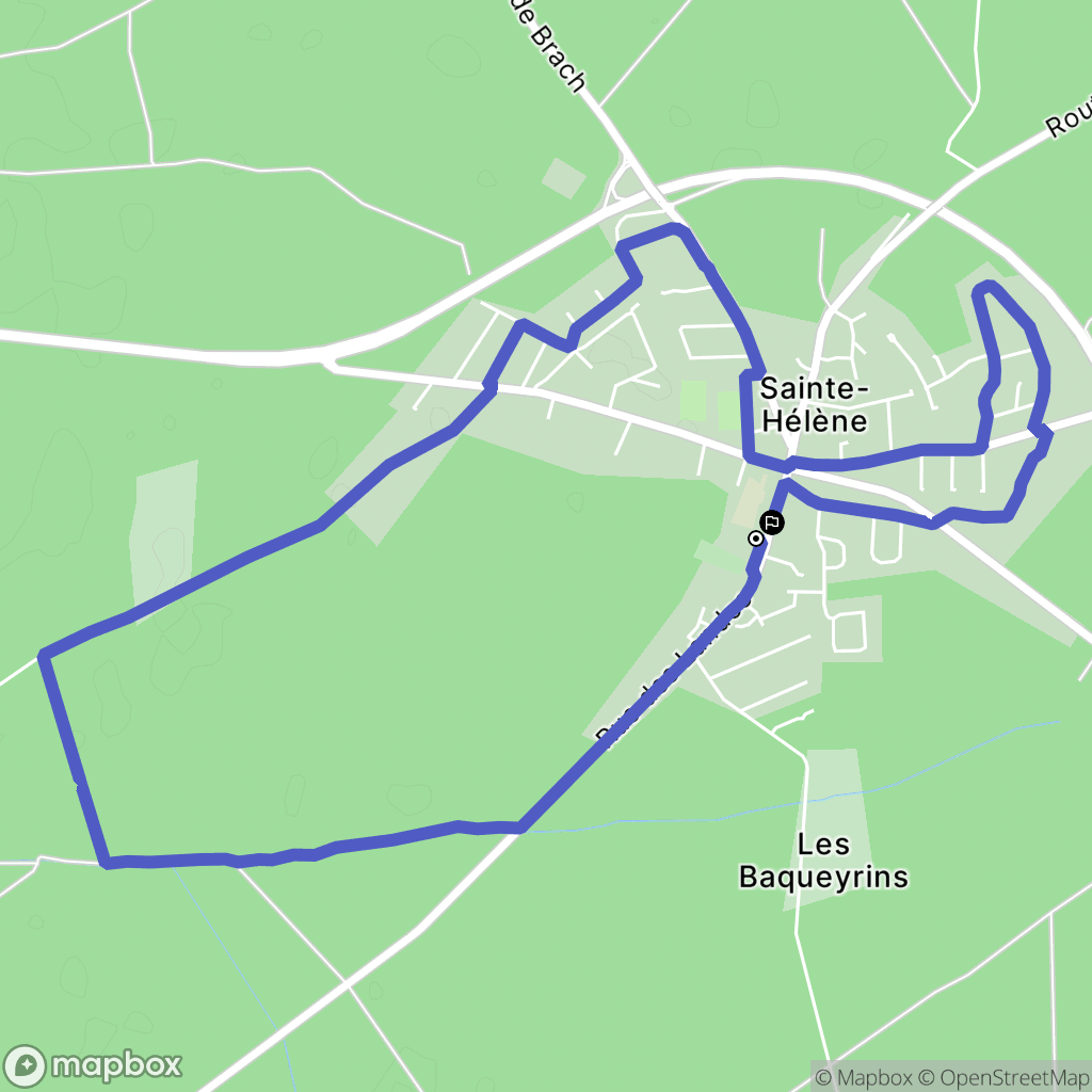 Sainte-Hélène : carte du parcours de randonnée - France