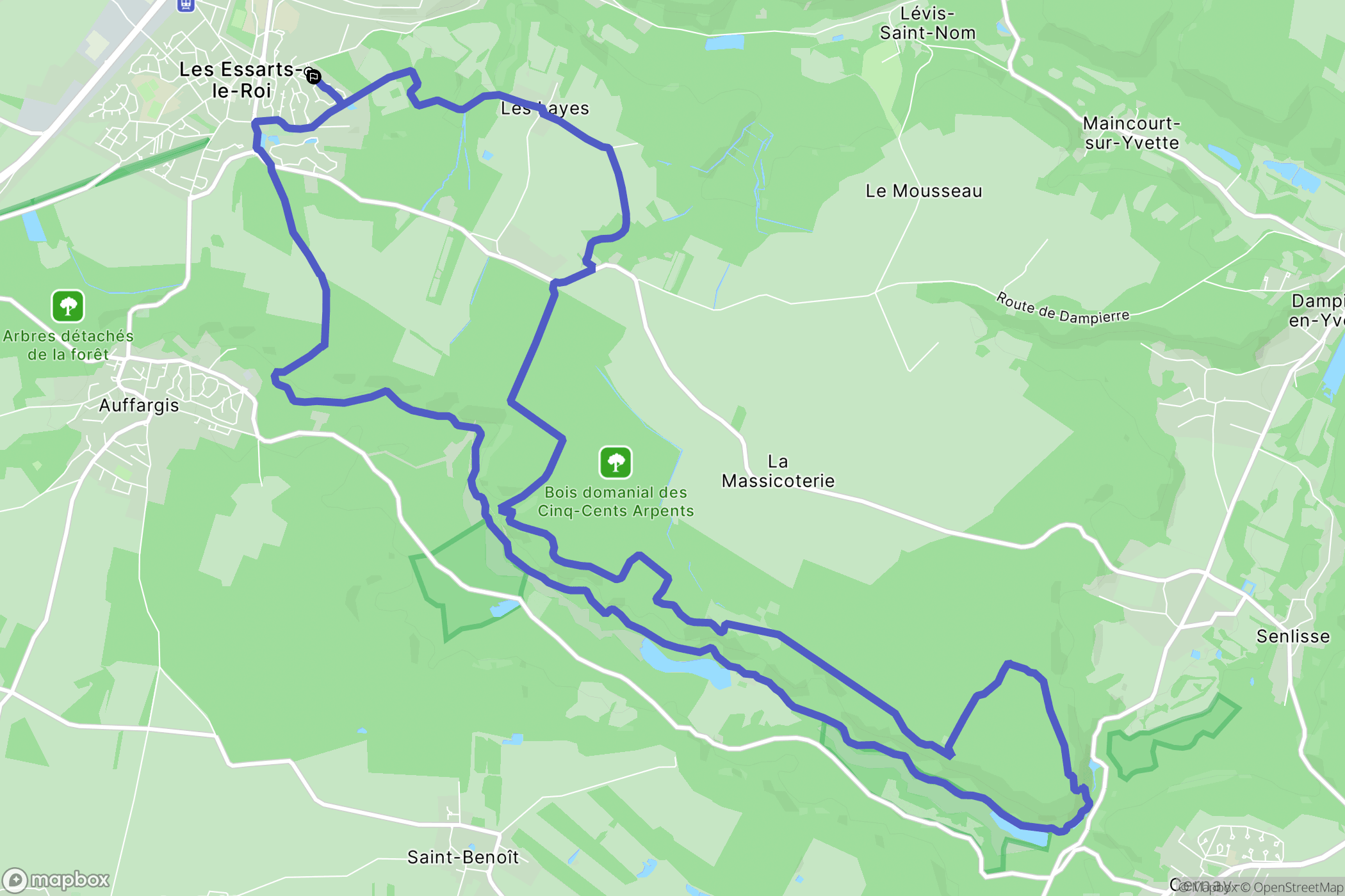 Les Essarts-le-Roi : carte du parcours de randonnée - France