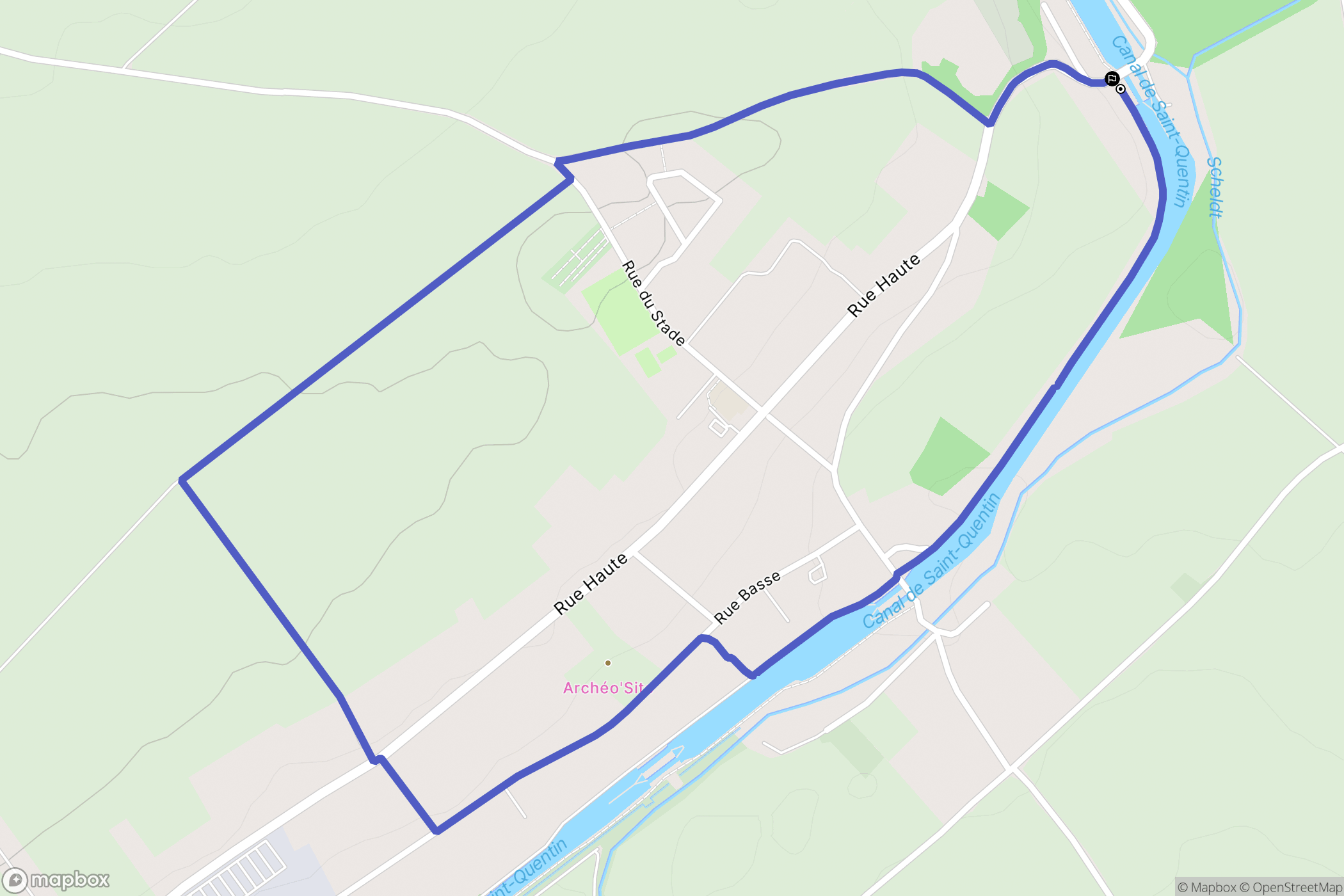 Les Rues-des-Vignes : carte du parcours de randonnée - France