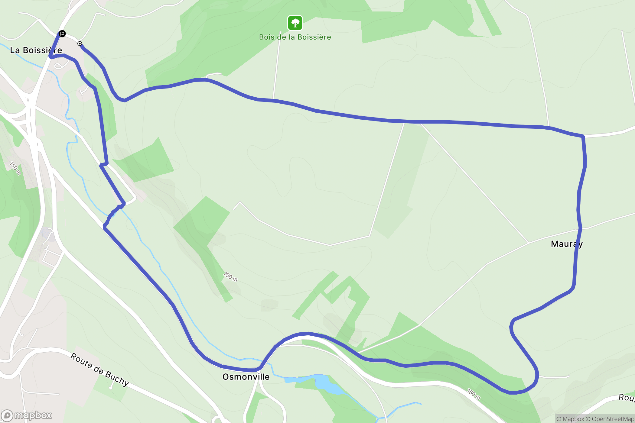 Saint-Martin-Osmonville : carte du parcours de randonnée - France