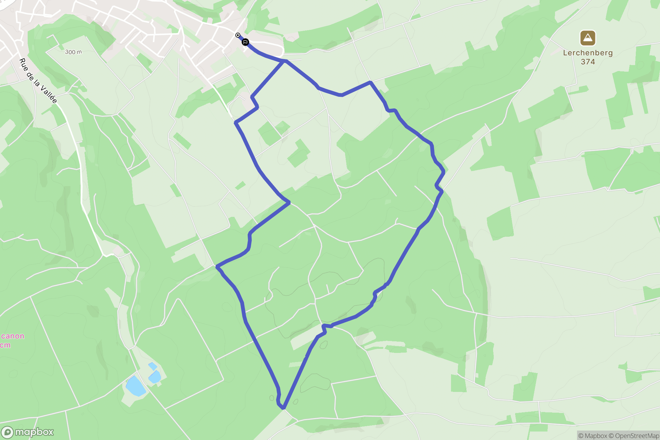 Flaxlanden : carte du parcours de randonnée - France