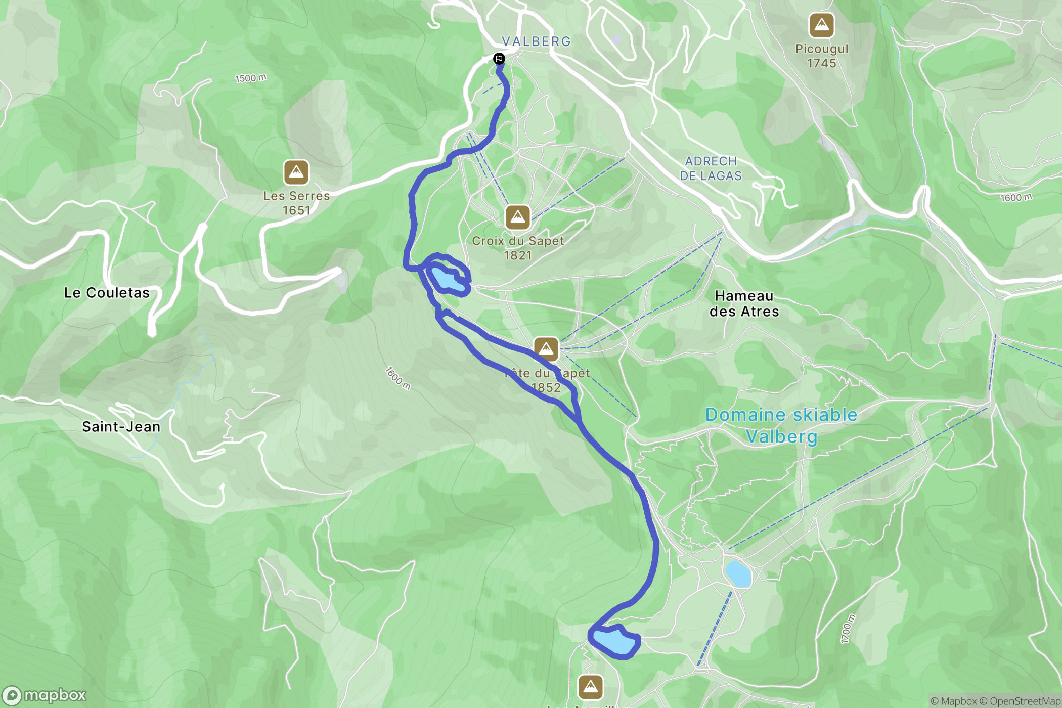 Guillaumes : carte du parcours de randonnée - France