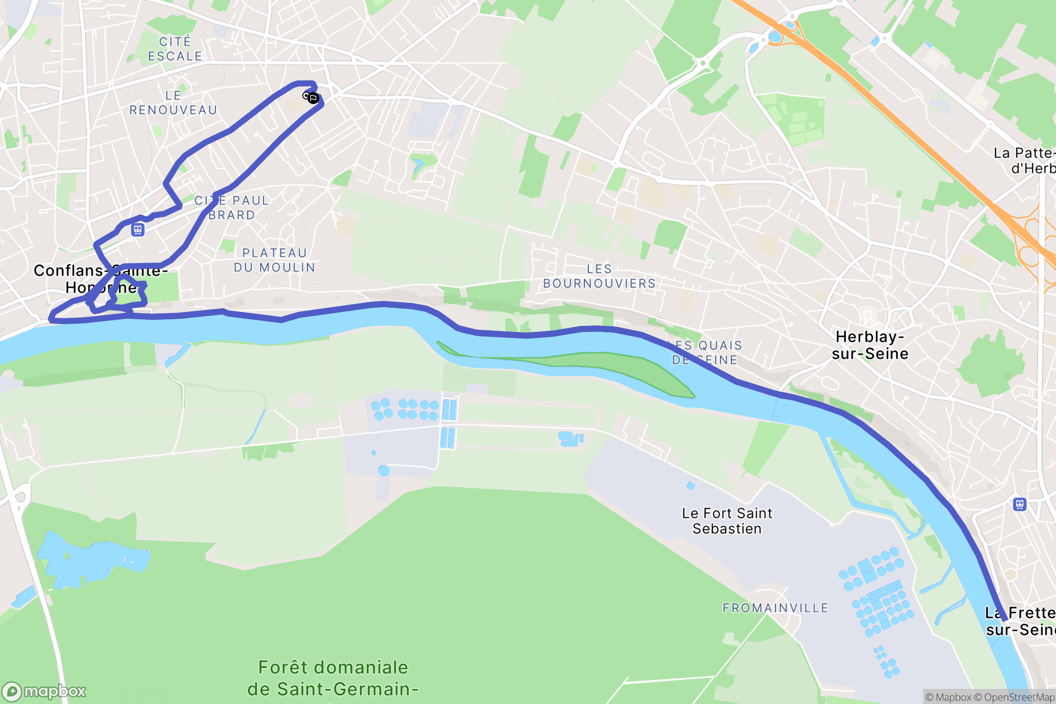 Conflans-Sainte-Honorine : carte du parcours de randonnée - France